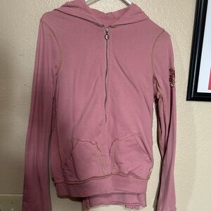 Pink Hooded Zip-Up Sweatshirt